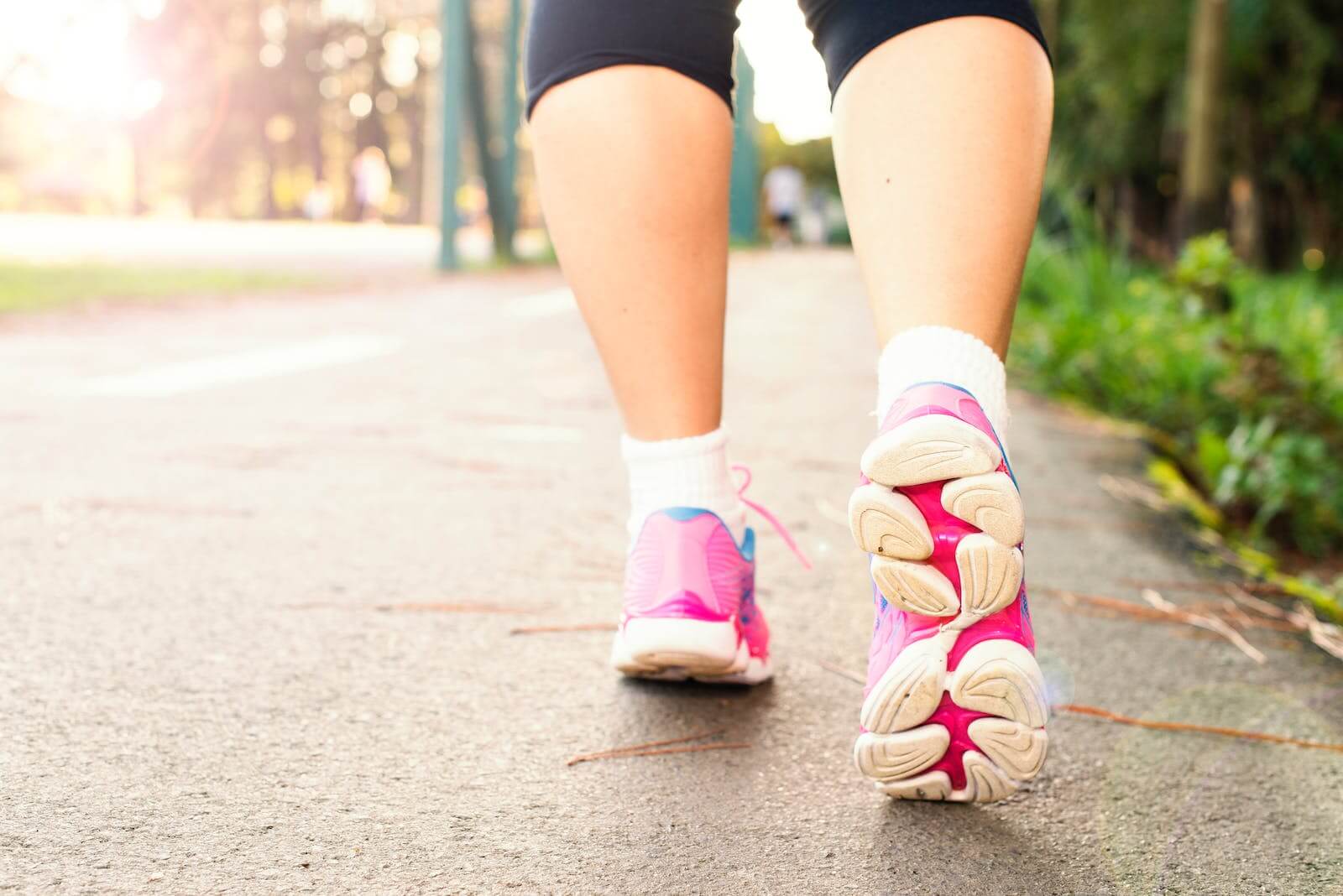 Woman walking or exercising outside