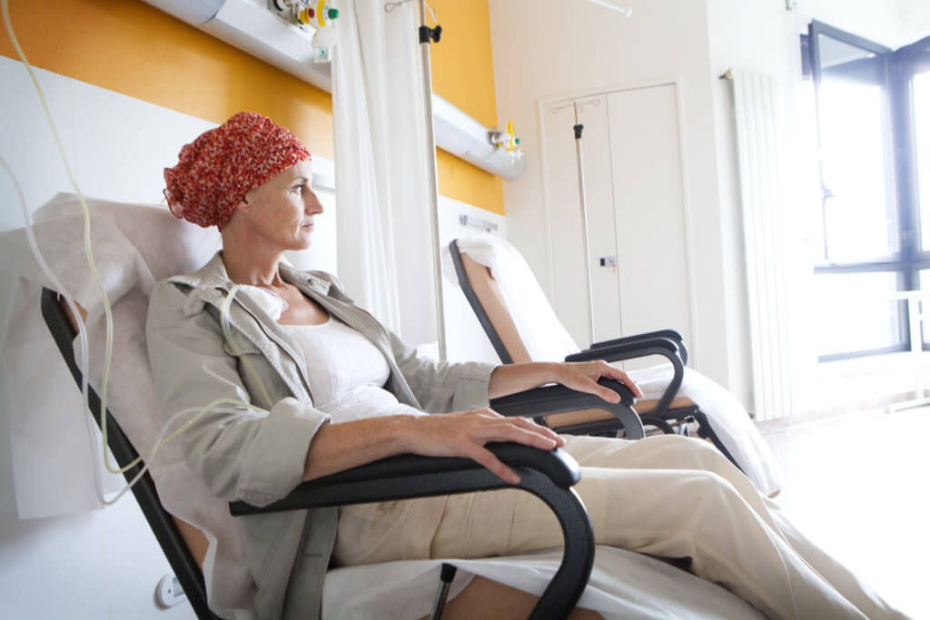 Cancer patient receiving chemotherapy