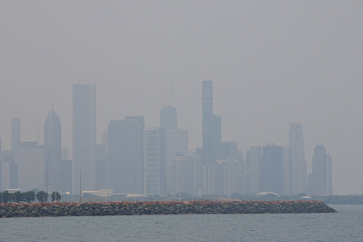 Chicago during Canadian wildfires