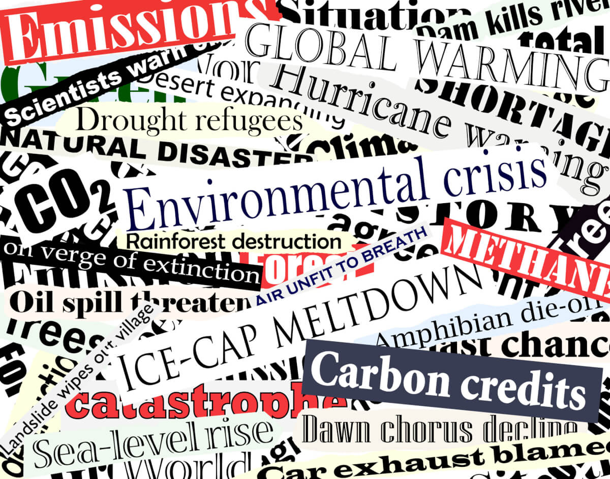 Climate change newspaper headlines