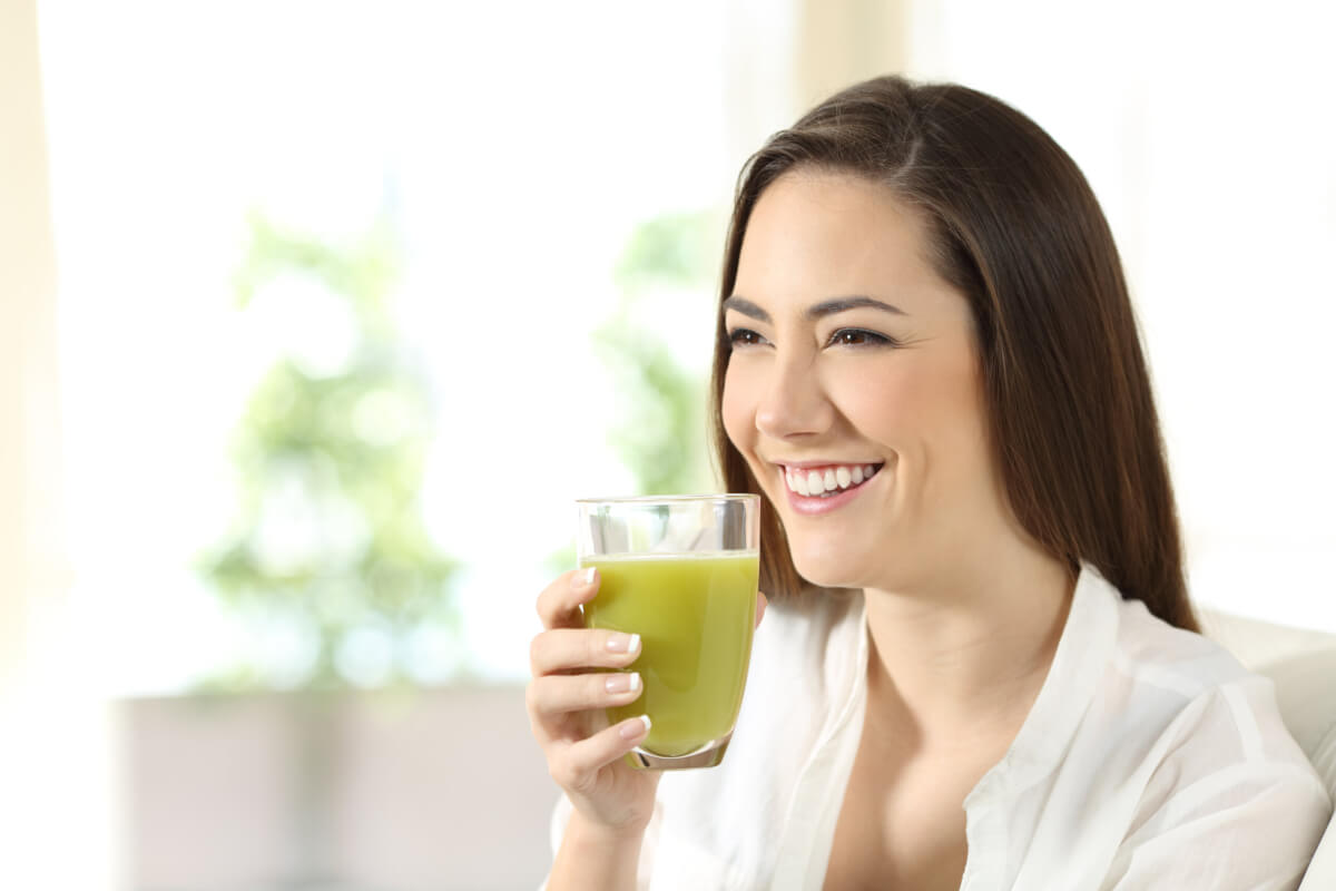 Woman Drinking Green Tea