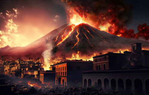 Catastrophic Eruption of Volcano in Pompeii