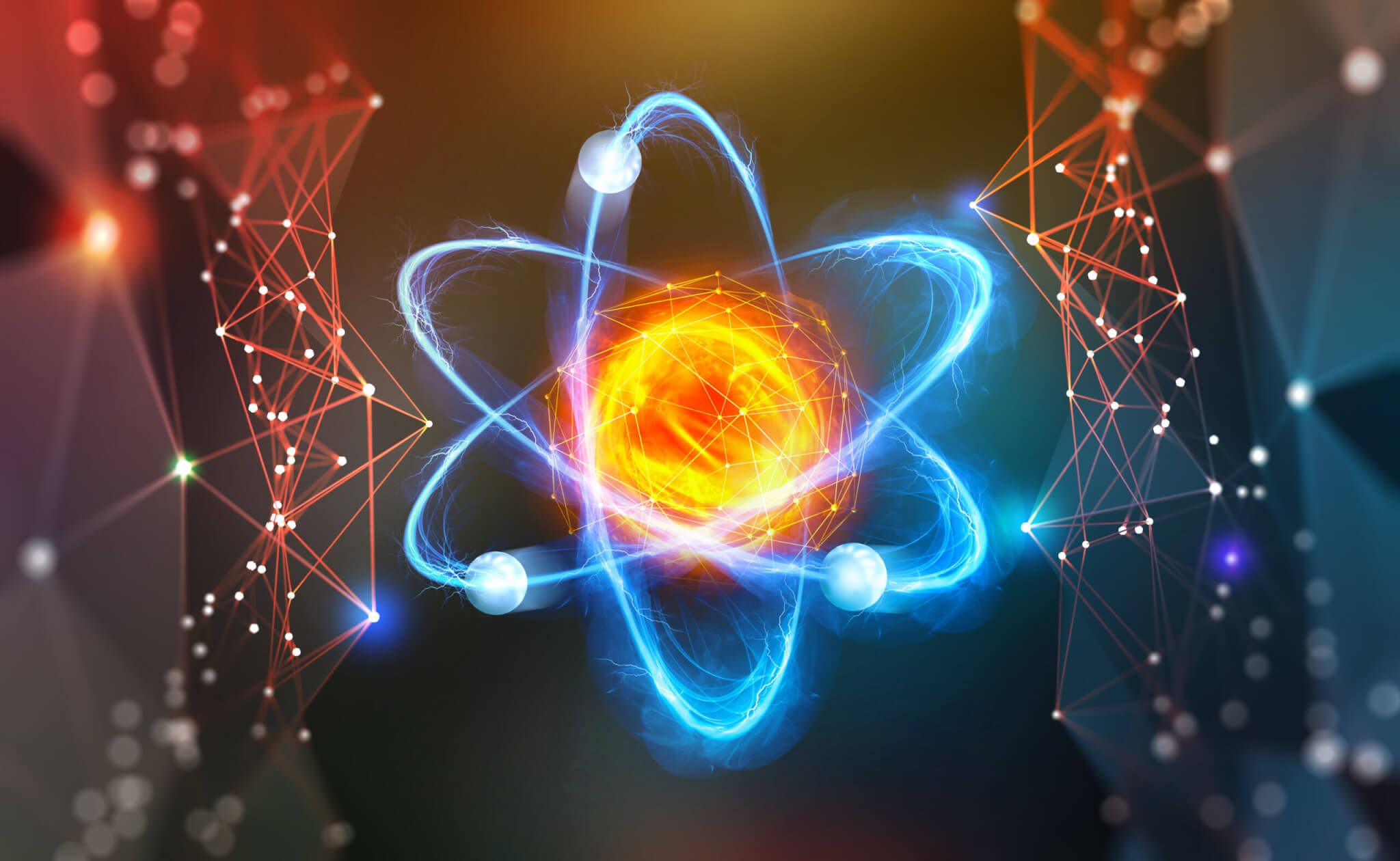 Modern scientific research on nuclear fusion. Innovations in physics 3D illustration