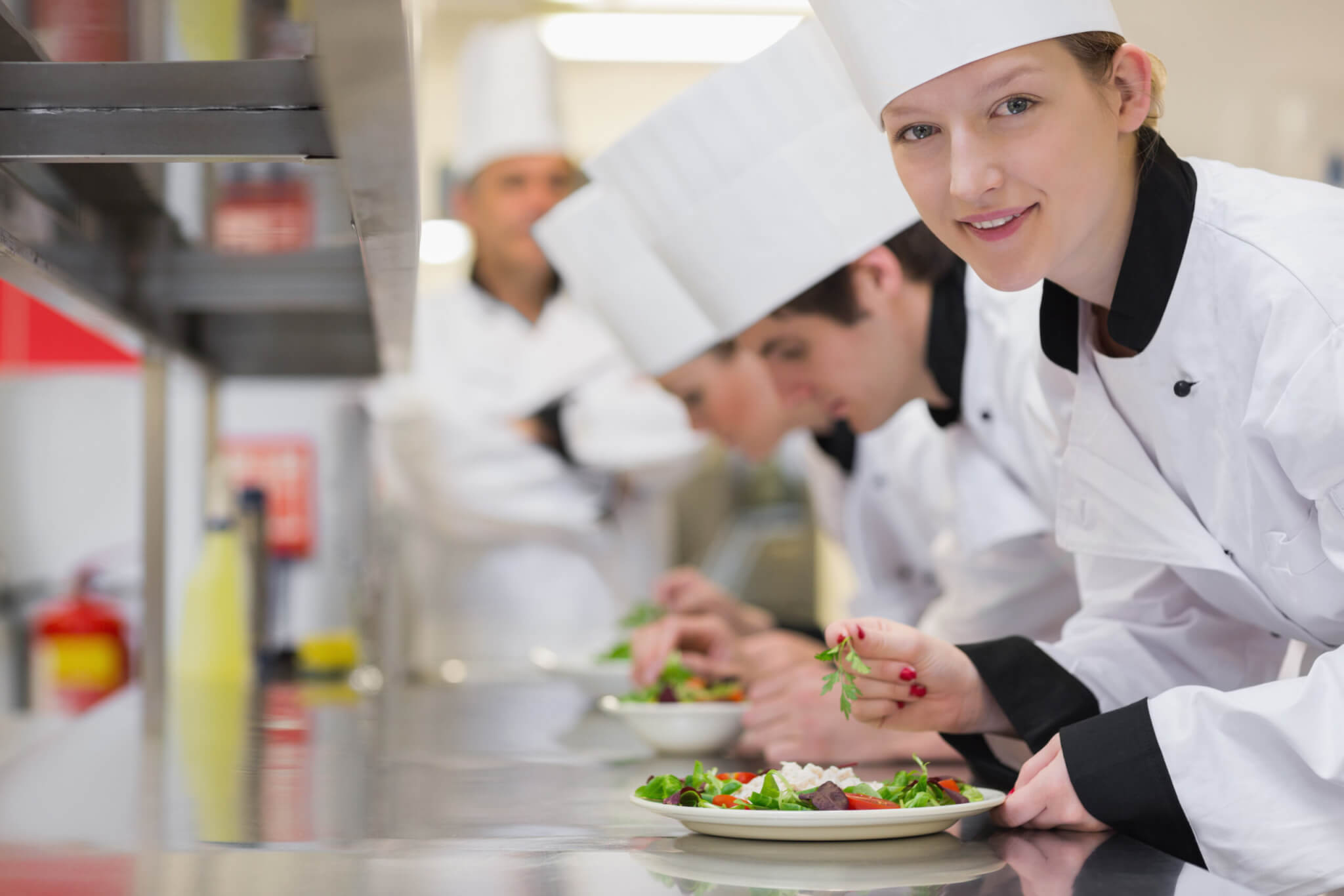 Culinary students in class