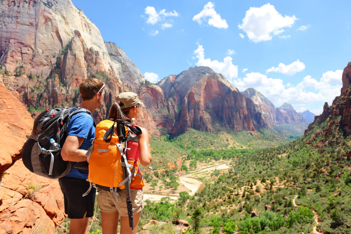 Hikers in Zion Natioanl Park, Utah