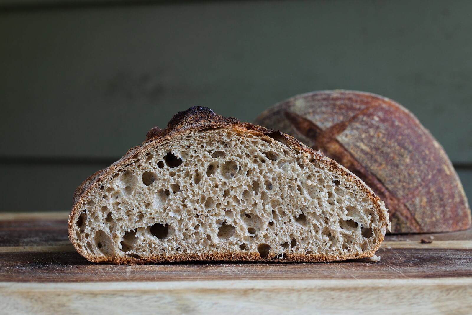 brown bread on white table