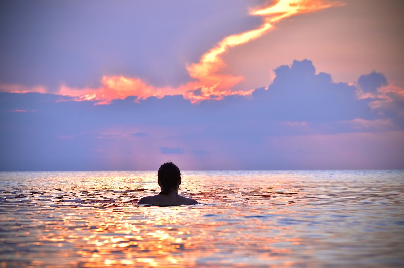 Someone watching the sunset in Siesta Key